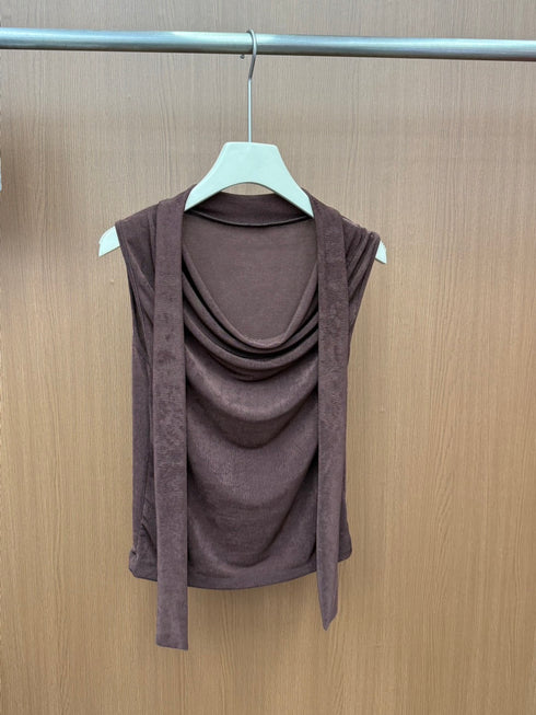 Sleeveless Body Fit Choker Style Top